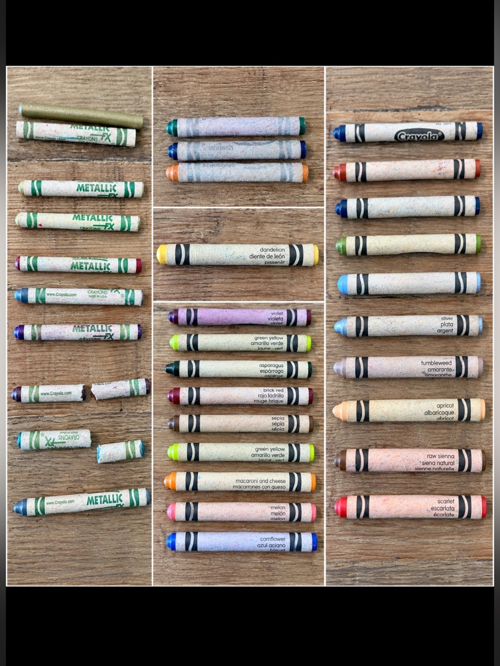 32 Vtg/Retired Crayola Crayon Lot- 9 Metallic | 3 Brillo | 20 Regular-Dandelion